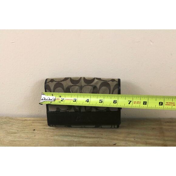 Coach Wallet Womens Brown Leather Signature C Logo Monogram Bifold Vintage - Picture 11 of 11